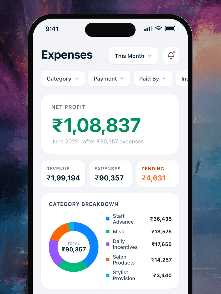 Limvo expenses — logged where the money moves